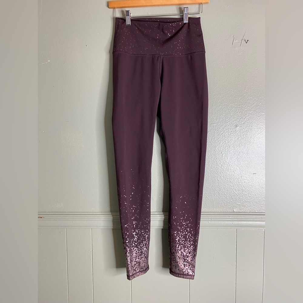 Z by Zobha Splatter Shine High Waist Workout Leggings Womens Size Medium